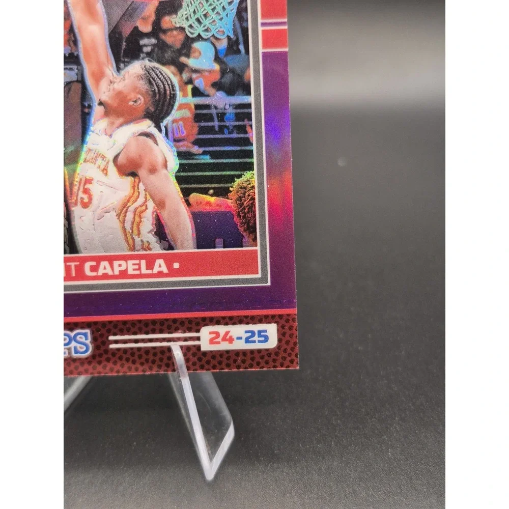 2024-25 NBA Hoops Premium Clint Capela #40 Purple Refractor /249 Atlanta Hawks